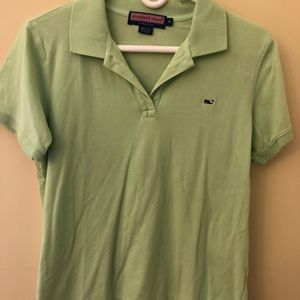 Celery green short sleeved collared shirt